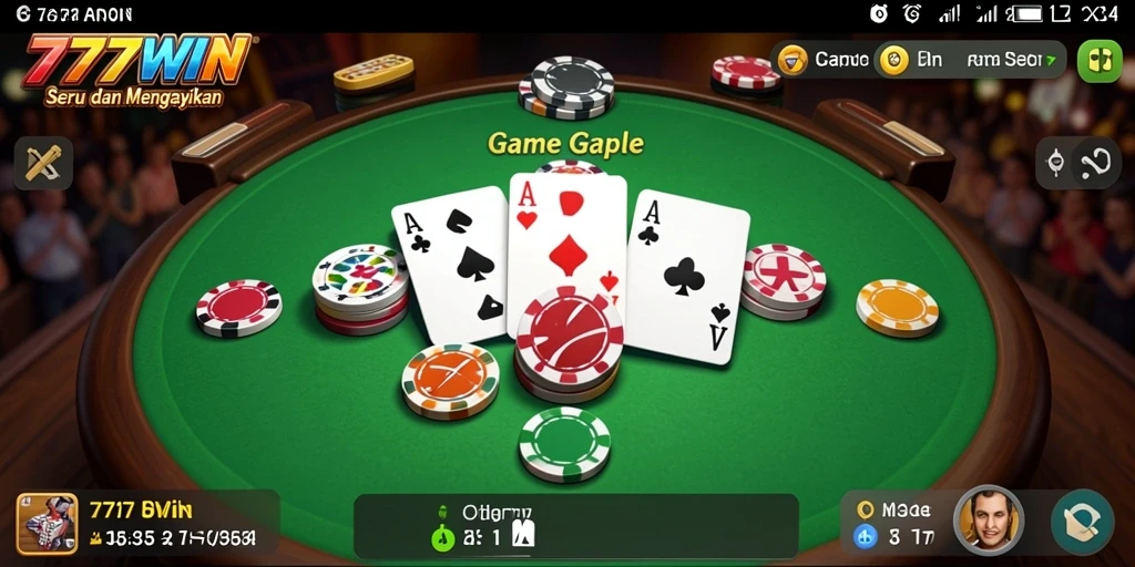 Tampilan gameplay menarik dari 777WIN dengan suasana Gaple.