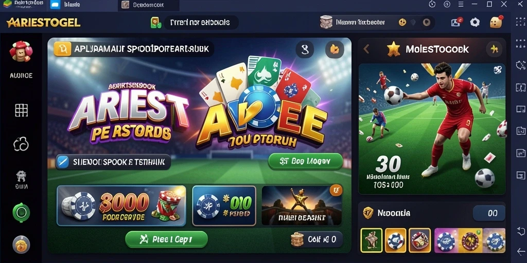 Tampilan gameplay ARIESTOGEL yang menarik dan interaktif.