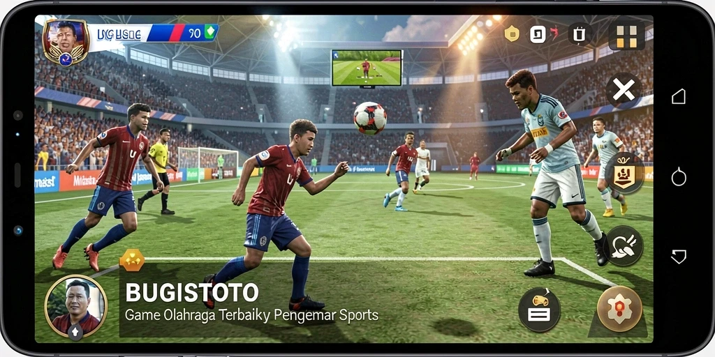 Screenshot gameplay <strong>BUGISTOTO</strong> menunjukkan pertandingan olahraga yang seru.