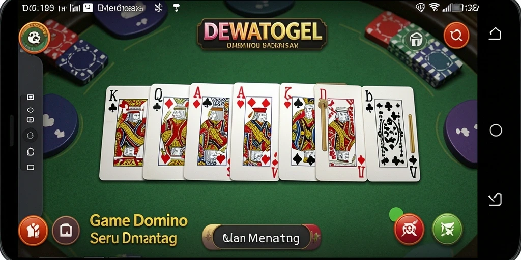 Tampilan gameplay seru dalam DEWATOGEL yang menampilkan permainan Domino.