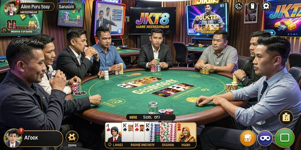 Screenshot permainan Poker di JKT8 yang menarik.