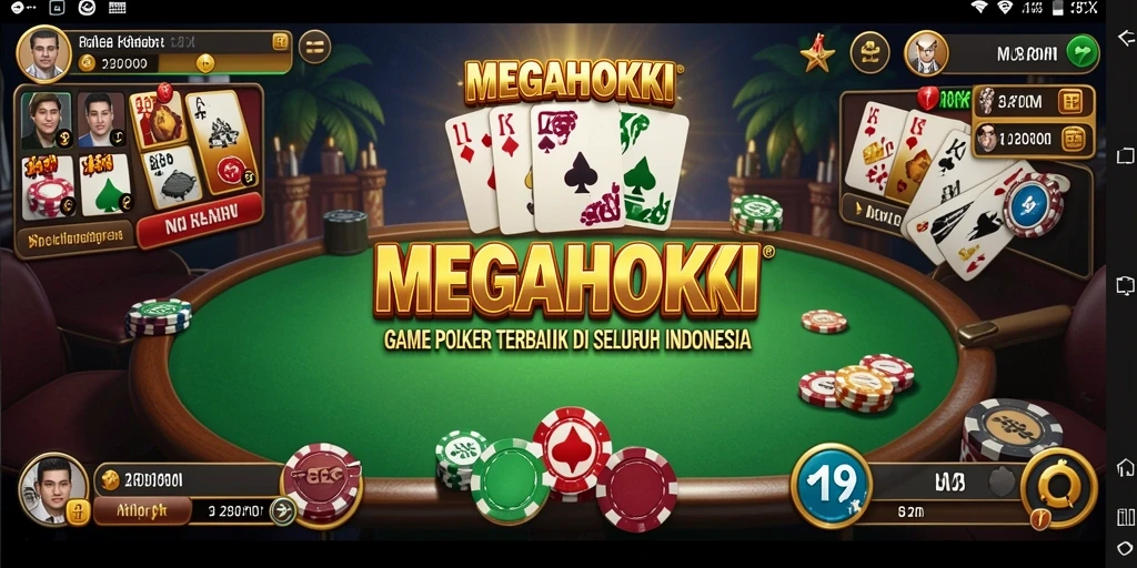 Gameplay Poker yang seru dalam MEGAHOKI dengan grafis menarik.