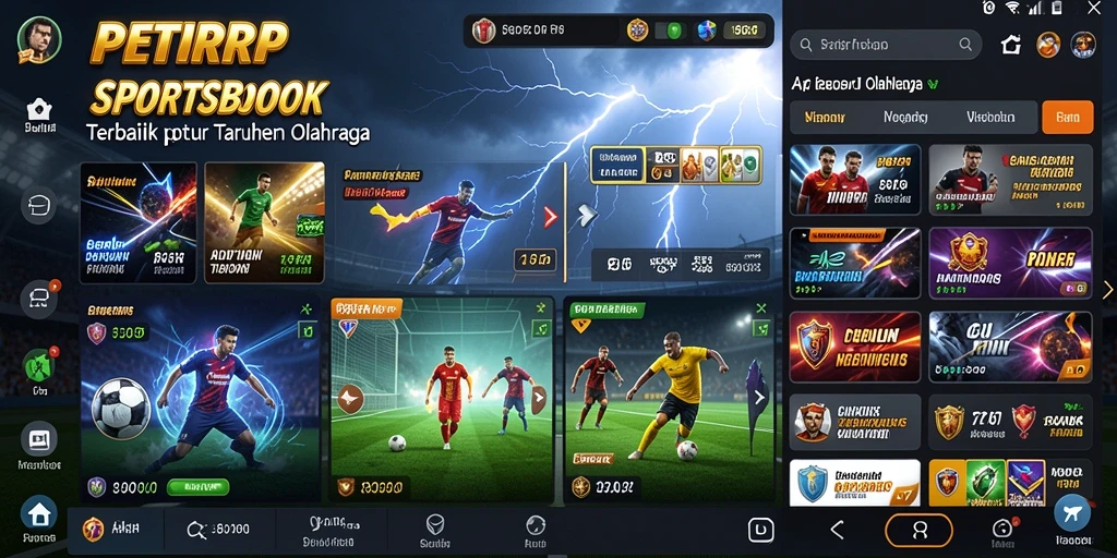 Tampilan menarik dari gameplay taruhan olahraga di aplikasi PETIRRP.
