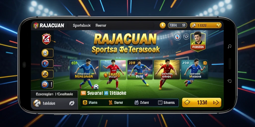 Screenshot RAJACUAN menampilkan antarmuka user-friendly dan pilihan taruhan olahraga.