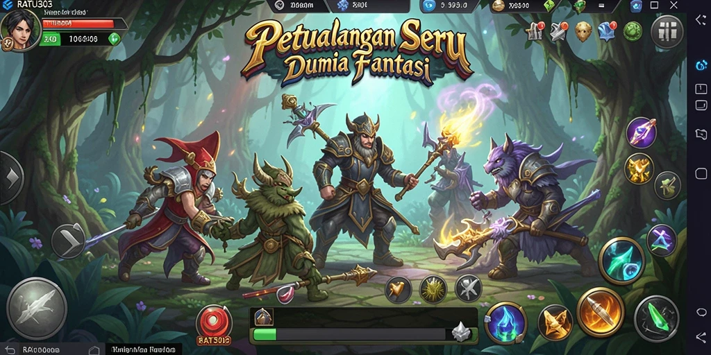 Tangkapan layar menampilkan petualangan seru di dunia fantasi RATU303.