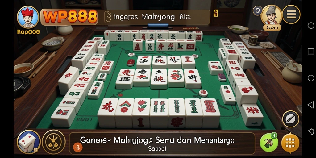 Screenshot gameplay WP888 yang menampilkan keseruan permainan Mahjong.